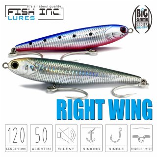 Fish Inc Right Wing 120mm Sinking Stickbait - versch. Farben