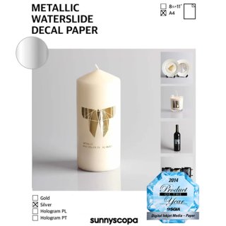 Sunnyscopa Laser Silver Metallic Waterslide Decal Paper A4