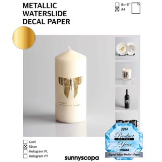 Sunnyscopa Laser Metallic Waterslide Decal Paper A4  Gold