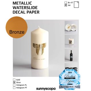 Sunnyscopa Laser Metallic Waterslide Decal Paper A4 Bronze