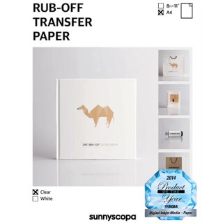 Sunnyscopa Inkjet / Laser Rub-On Transfer Paper A4 Clear - New