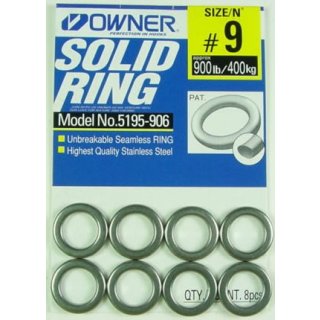 Owner Heavy-Duty Stainless Solid Rings #6.5 - 8 Stück/300lb.