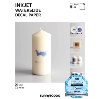 Sunnyscopa Inkjet Waterslide Decal Paper A4 Clear