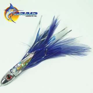 Braid Chrome Feather Teasers Blue/White - 13cm / 20 Gramm
