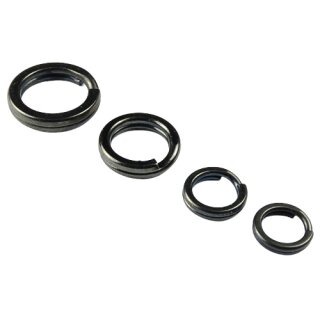 TAC Super-Heavy-Duty Split Rings Black - #4 / 6,5mm / 121 lb